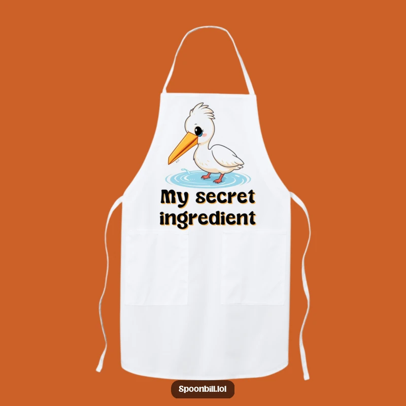 Funny Cheerful Spoonbill Bird Water Apron - Playful Kitchen Gift