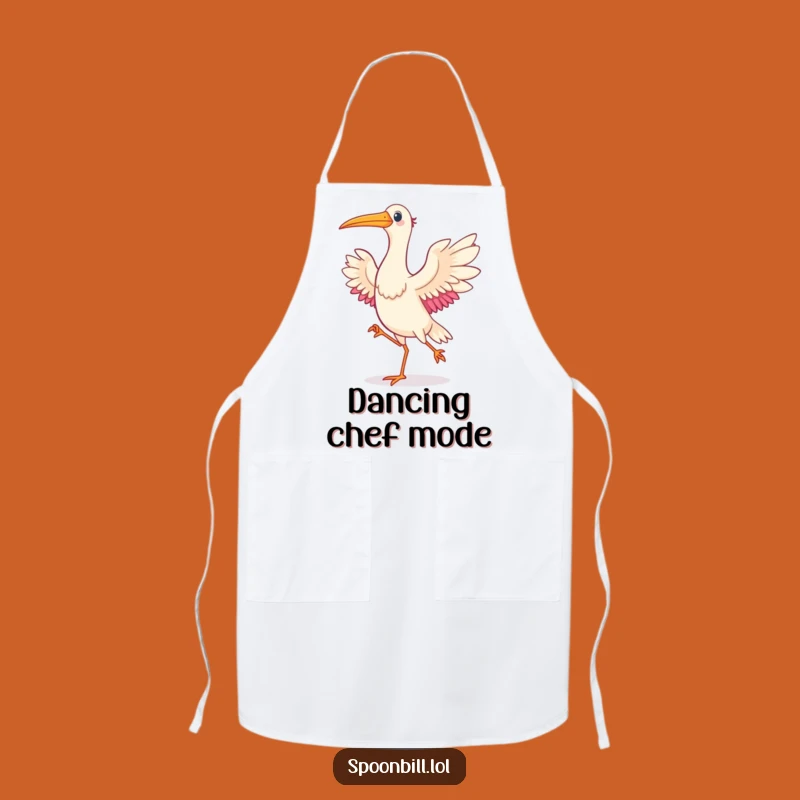 Funny Dancing Spoonbill Bird Apron - Cook with Joy in This Feathered Friend Kitchenwear