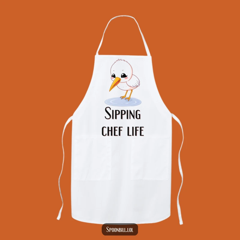 Funny Happy Spoonbill Chick Apron - Cute Bird Kitchen Wear, Creative Funny Gift