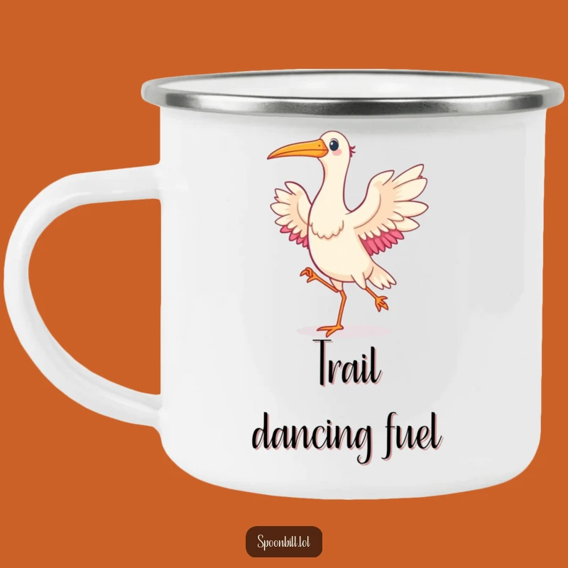 Funny Dancing Spoonbill Bird Camping Mug - Adventure with This Feathered Friend Cup
