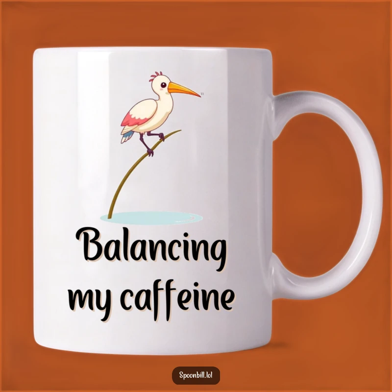 Funny Balancing Spoonbill Bird Mug - Wobbly Fun Funny Gift for Clumsy Friends