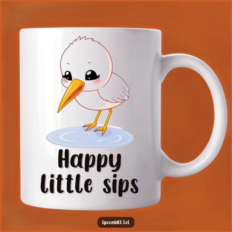 Funny Spoonbill Chick Mug - Happy Bird Sip Character, Perfect Cute Funny Gift
