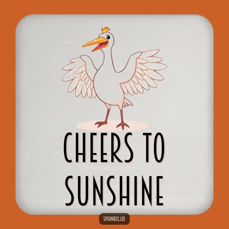 Funny Spoonbill Bird Wings Coaster - Happy Majestic Drink Protector