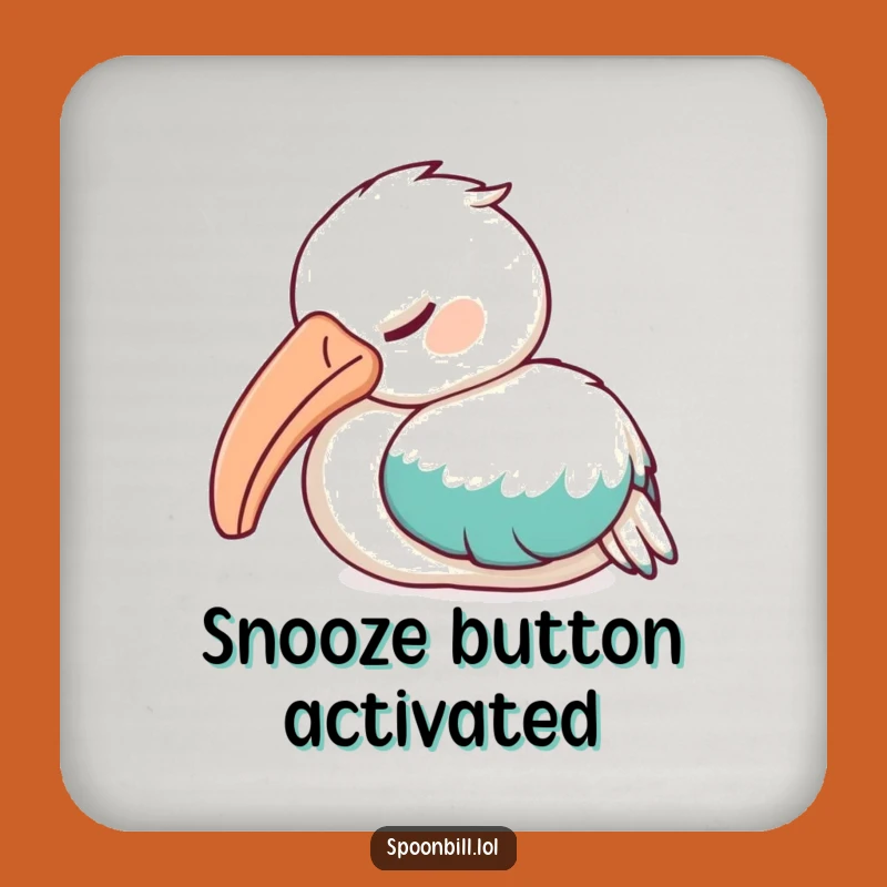 Funny Sleepy Spoonbill Bird Coaster - Protect Surfaces with This Feathered Friend Decor
