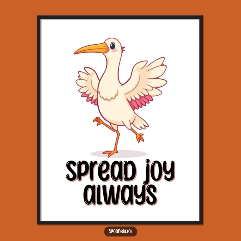 Funny Dancing Spoonbill Bird Poster - Brighten Your Walls with This Funny Feathered Friend Art