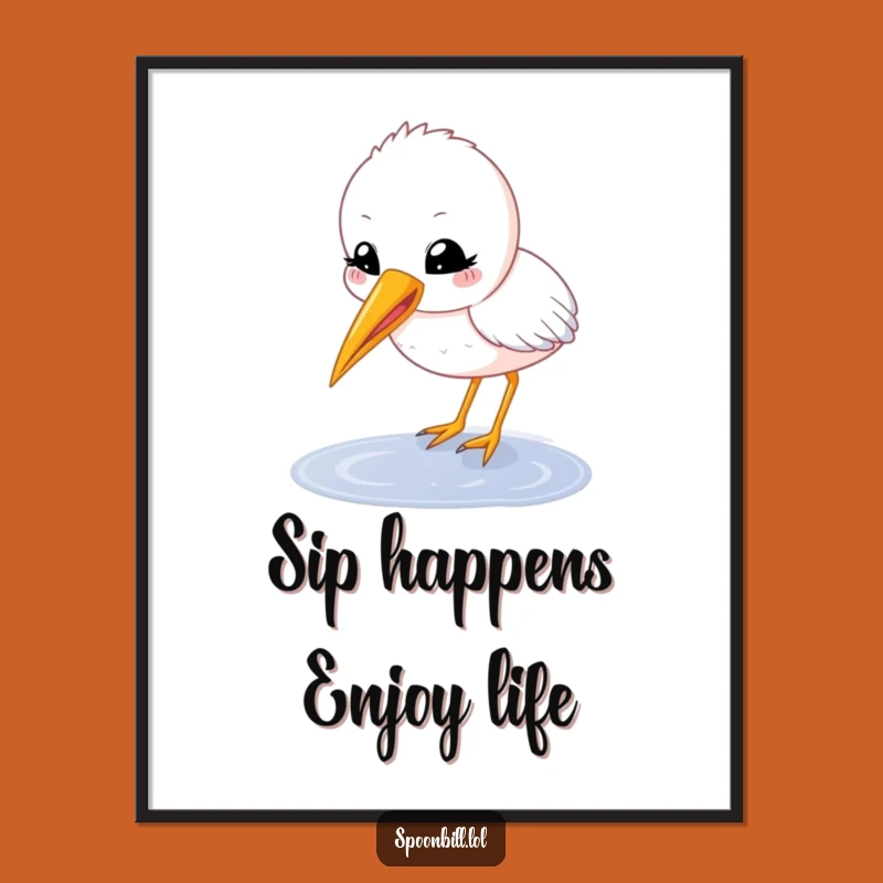 Free Printable Wall Art: Spoonbill Chick, Funny Downloadable Decor for a Cheerful Room