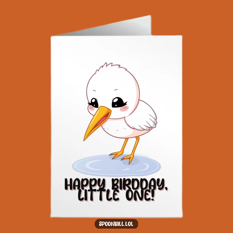 Free Printable Funny Birthday Card: Spoonbill Chick, A Cute Downloadable Gift for Smiles