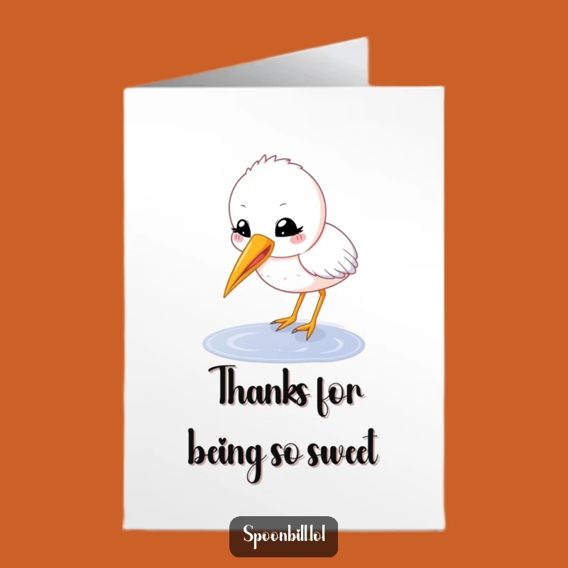 Free Printable Thank You Card: Spoonbill Chick, A Cute Downloadable Gift of Gratitude
