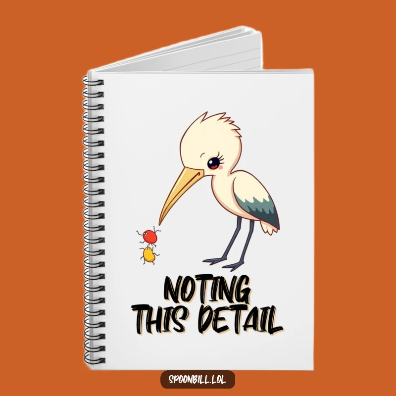 Funny Spoonbill Insect Notebook: Journal with Curious Bird, Observe & Jot
