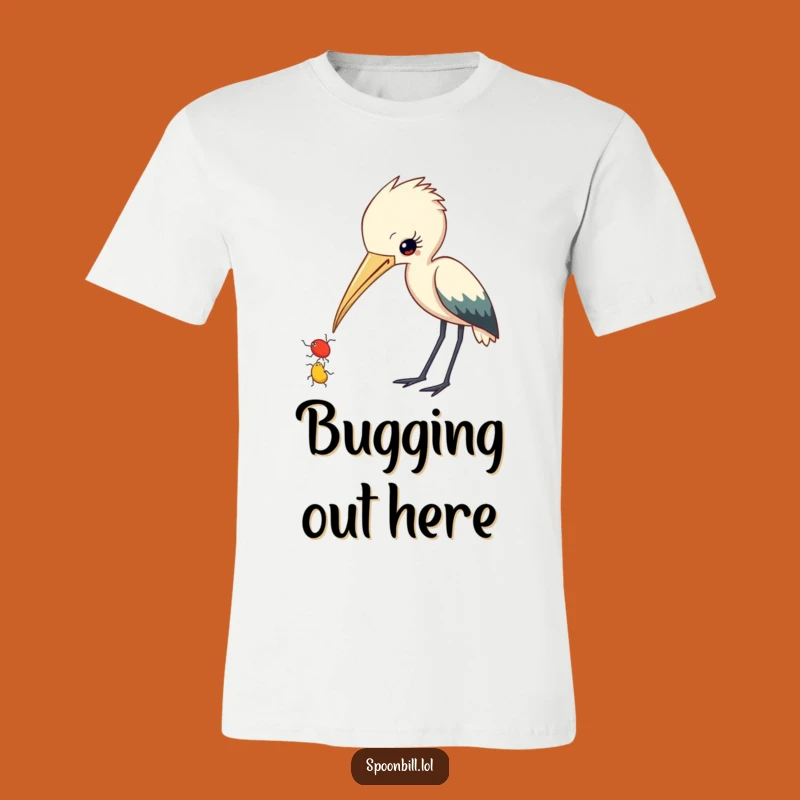 Funny Spoonbill Insect T-Shirt: Curious Bird Watching Insect, Great Gift Tee