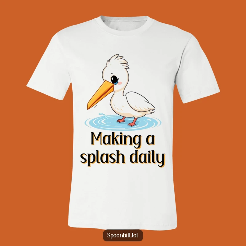 Funny Playful Spoonbill Bird Dipping Tee - Cheerful Water Bird Shirt Gift