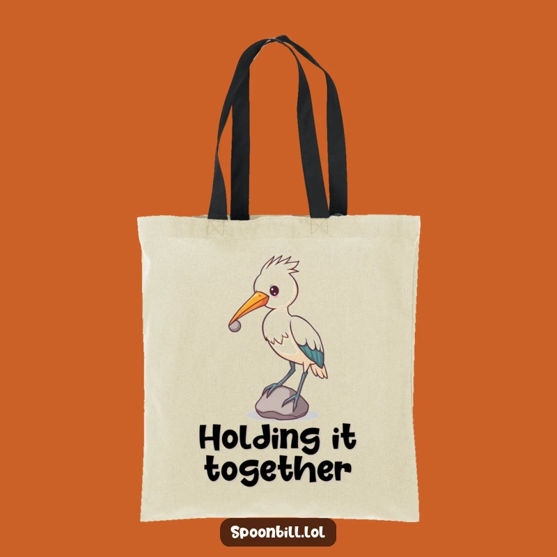 Determined Spoonbill Tote Bag: Carry Your Essentials with Focus & Charm!