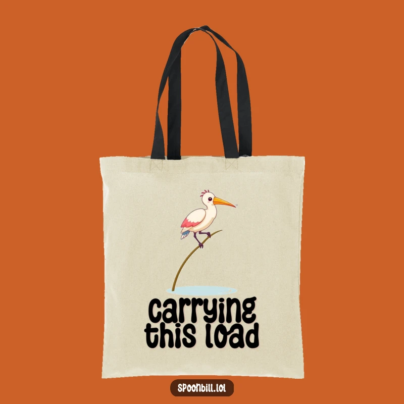 Funny Balancing Spoonbill Bird Tote Bag - Carry Your Balance (or Lack Thereof) with This Feathered Friend Bag
