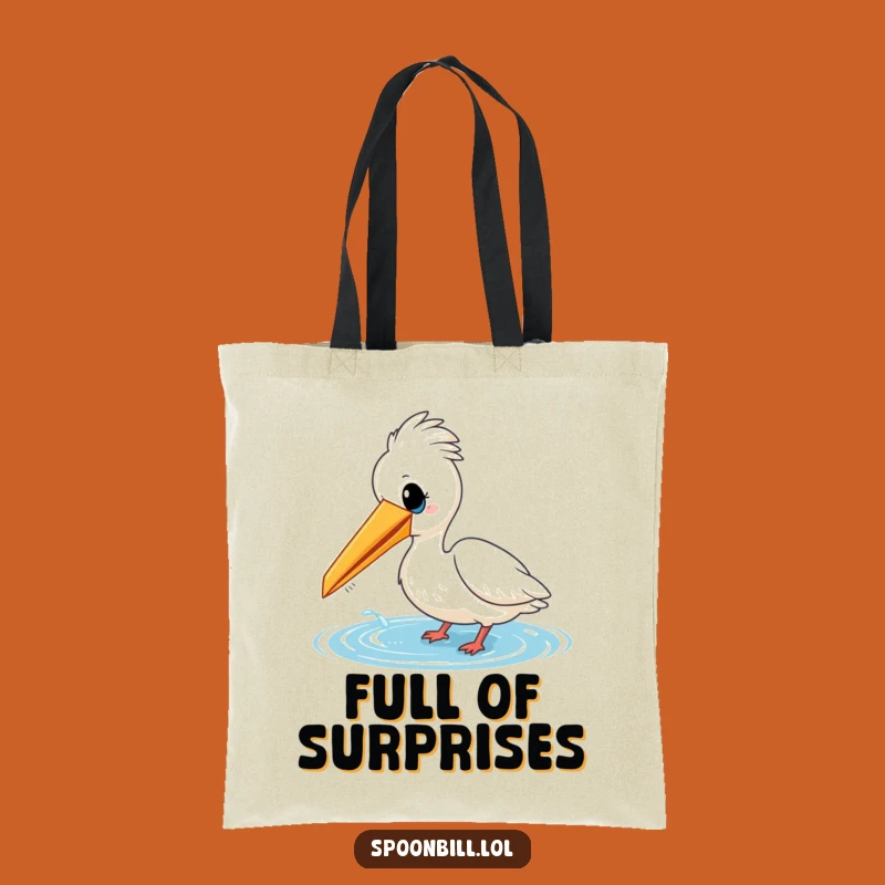 Funny Cheerful Spoonbill Bird Water Tote Bag - Playful Carry-All Gift