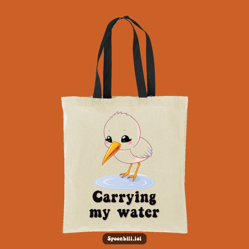 Funny Happy Spoonbill Chick Tote Bag - Cute Bird Carry-All, Chic Funny Gift