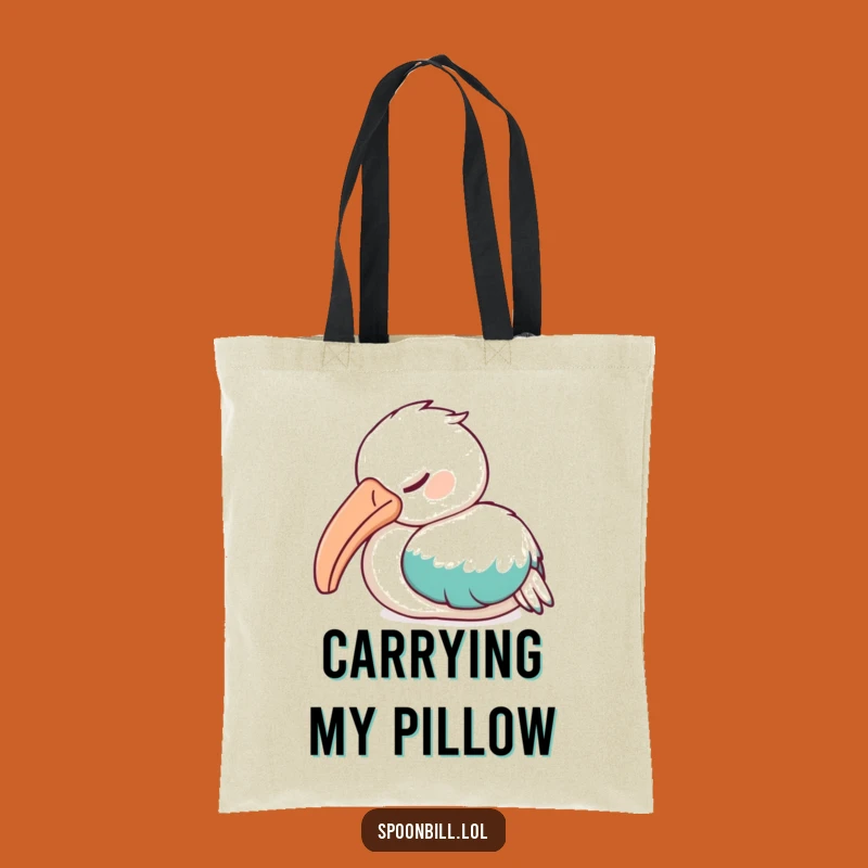 Funny Sleepy Spoonbill Bird Tote Bag - Carry Your Calm with This Feathered Friend Bag