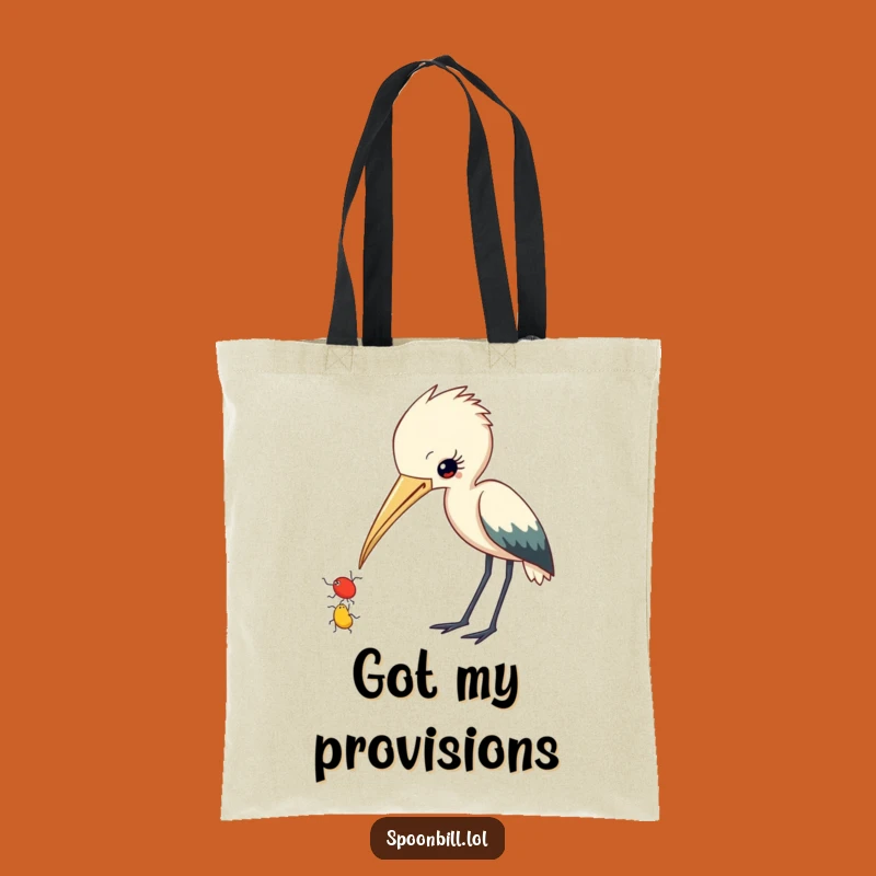 Funny Spoonbill Insect Tote Bag: Stylish Curious Bird, Carry Your Interest