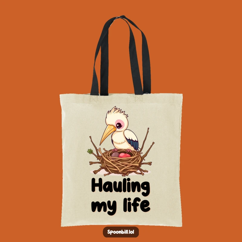 Funny Busy Spoonbill Bird Tote Bag - Carry Your Projects with This Feathered Friend Bag